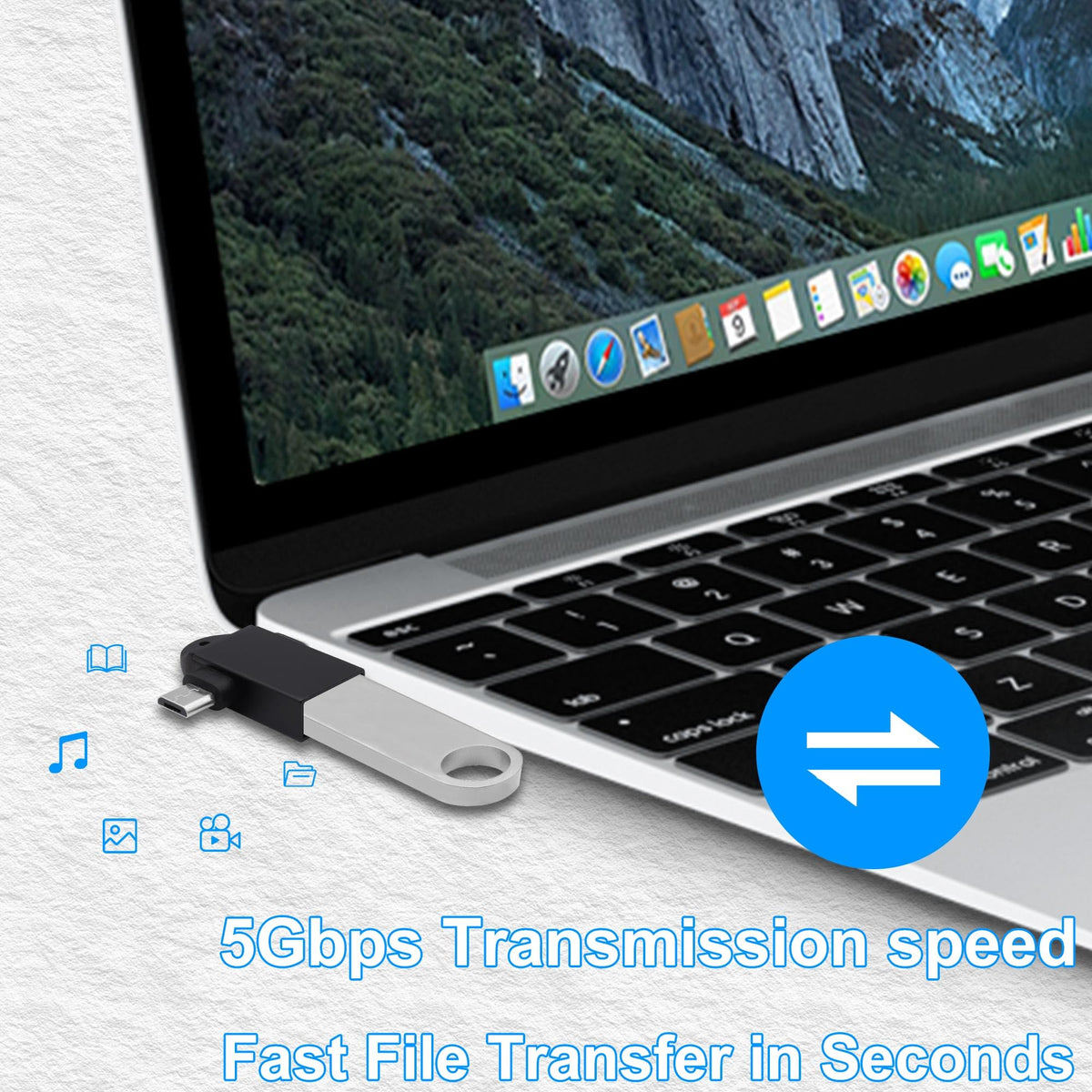 2 in 1 USB OTG Adapter Type C and Micro USB Male to USB 3.0 Female Converter for Android Phone Tablet Laptop Flash Drive Mouse Keyboard Controller