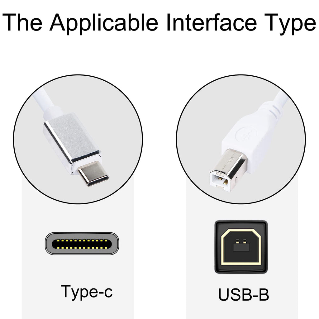 USB C to USB B Cable for MIDI Keyboard Controller Audio Interface Printer Scanner Data Connection 1m 1.5m