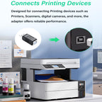 USB 2.0 Type A Male to Type B Female Adapter 480Mbps Printer Scanner Fax MIDI Keyboard 3D Printer Data Connector Plug and Play