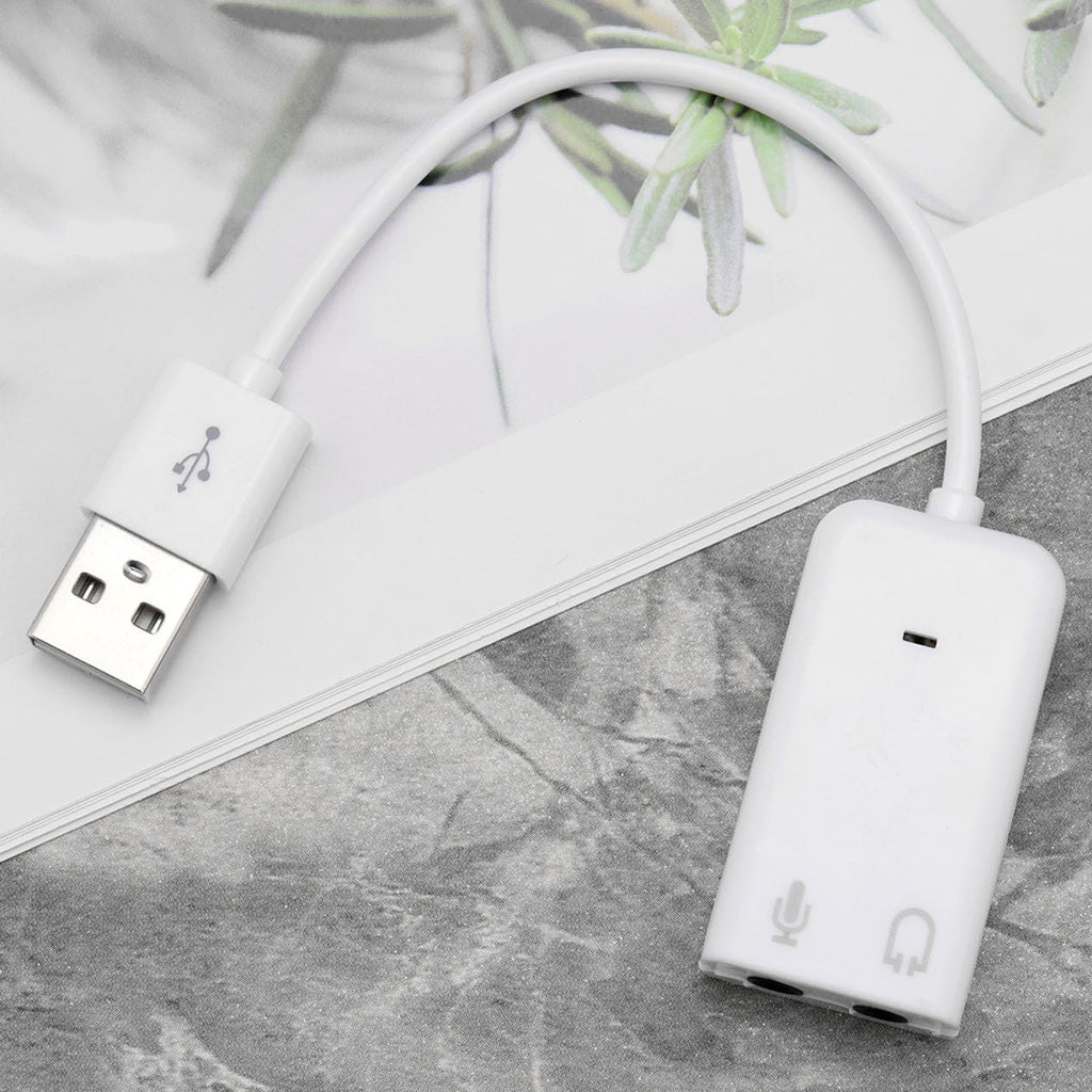USB External Sound Card Audio Adapter 7.1 Channel 3.5mm AUX Headphone Jack Microphone Converter for PC Laptop Desktop Windows Mac Linux Raspberry Pi