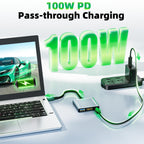 USB C to DisplayPort Adapter 8K 60Hz 4K 144Hz 3 in 1 Type C to DP Hub 100W PD Charging USB 2.0 Video Converter for MacBook Pro iPad Pro Laptop Monitor