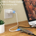 6-in-1 USB C Hub Multiport Adapter with 4K HDMI 100W PD USB 3.0 SD TF Card Reader Dongle for MacBook Pro Air iPad Pro Dell XPS HP Surface ThinkPad PC