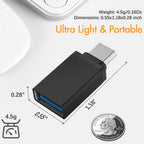 USB C to USB 3.0 Adapter Type C Male to USB A Female OTG Converter 5Gbps for MacBook Pro Air iPad Pro Samsung Galaxy Google Pixel Flash Drive Mouse