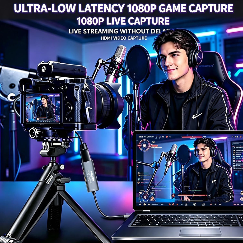 4K 30Hz HDMI to USB 3.0 Video Capture Card 1080P 60FPS Audio Cam Link Adapter Dongle for PS5 PS4 Switch Xbox DSLR Camera OBS Live Streaming Gaming PC