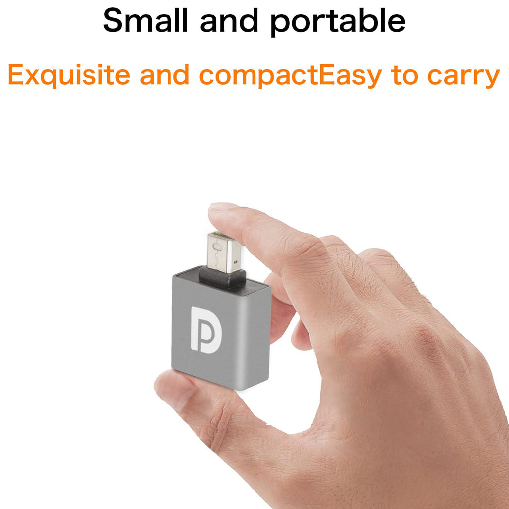 Mini DisplayPort to DisplayPort Adapter 8K 60Hz 4K 144Hz Mini DP Male to DP 1.4 Female Converter HDR Video Extender for PC Laptop Monitor Projector