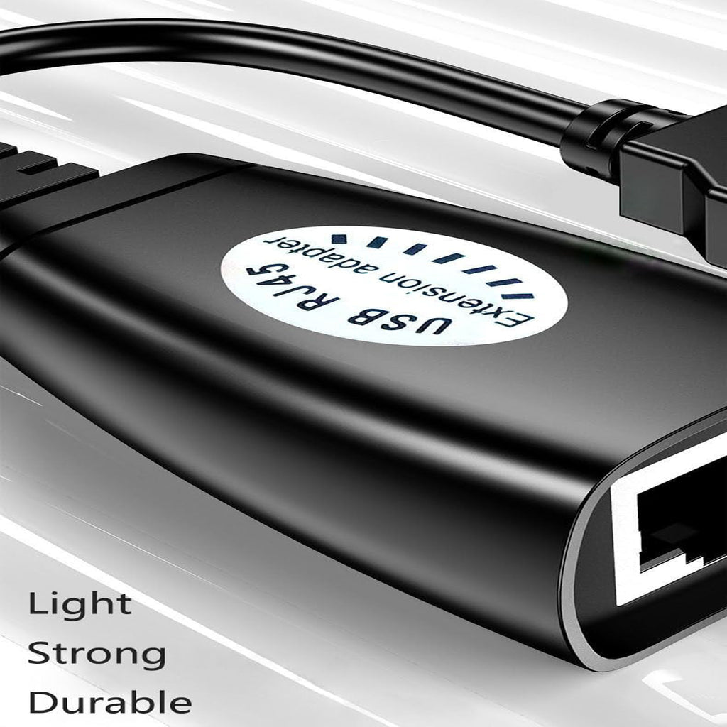 USB 2.0 Extender Over RJ45 Cat5 Cat5e Cat6 Cable Extension Adapter Set Up to 50m 164ft for PC Laptop Printer Mouse Keyboard Webcam