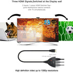 3 Port HDMI Switch 3 in 1 Out Manual HDMI Selector with Pigtail Cable 1080P 3D for PS4 PS3 Xbox One Roku 4 TV Box