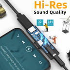 USB C to 3.5mm Headphone Adapter 2 in 1 HiFi DAC 27W PD Fast Charging for iPhone 17 16 15 Samsung Galaxy S25 S24 Google Pixel Listen and Charge