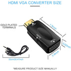 1080P HDMI to VGA Adapter Converter with 3.5mm Audio Output Cable HDMI Male to VGA Female Gold Plated for Laptop PC TV Box Xbox PS3 Monitor Projector