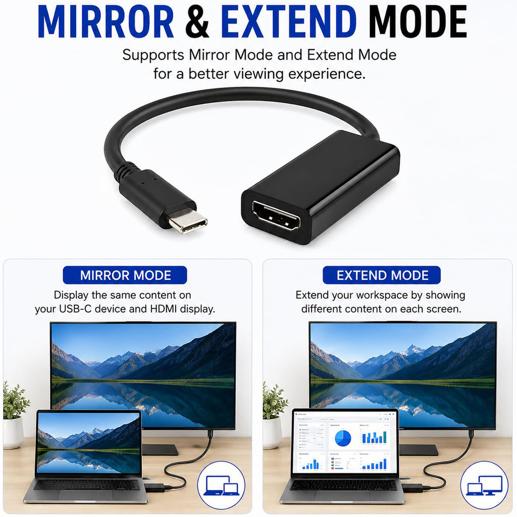 USB C to HDMI Adapter 4K 30Hz Type C to HDMI Cable Converter Thunderbolt 3 Compatible for MacBook Pro Air Dell XPS Chromebook Samsung Galaxy TV Monitor