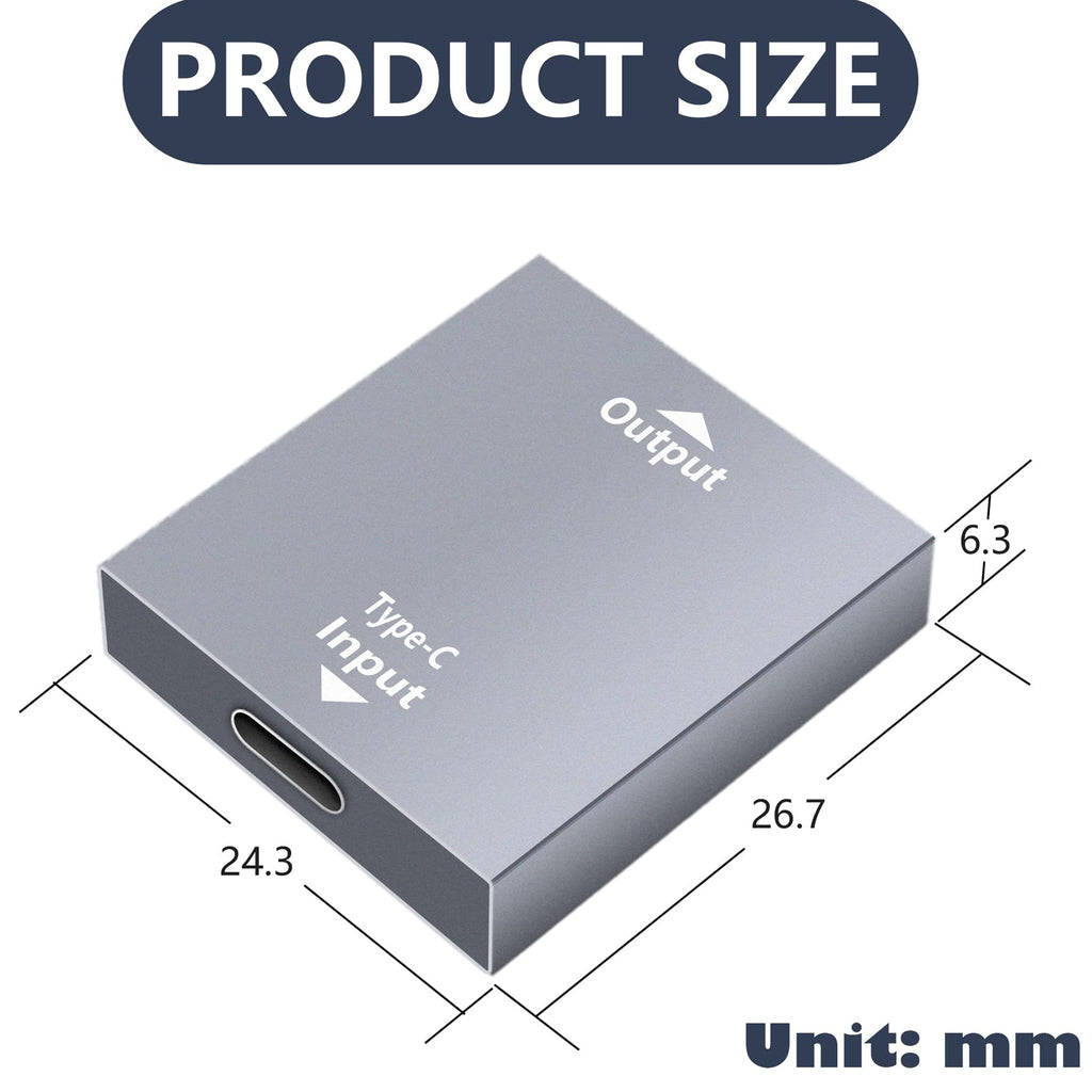 USB C to Dual USB A Female Splitter Adapter One Data and Charging Port One Charging Only Port for Laptop PC Power Bank