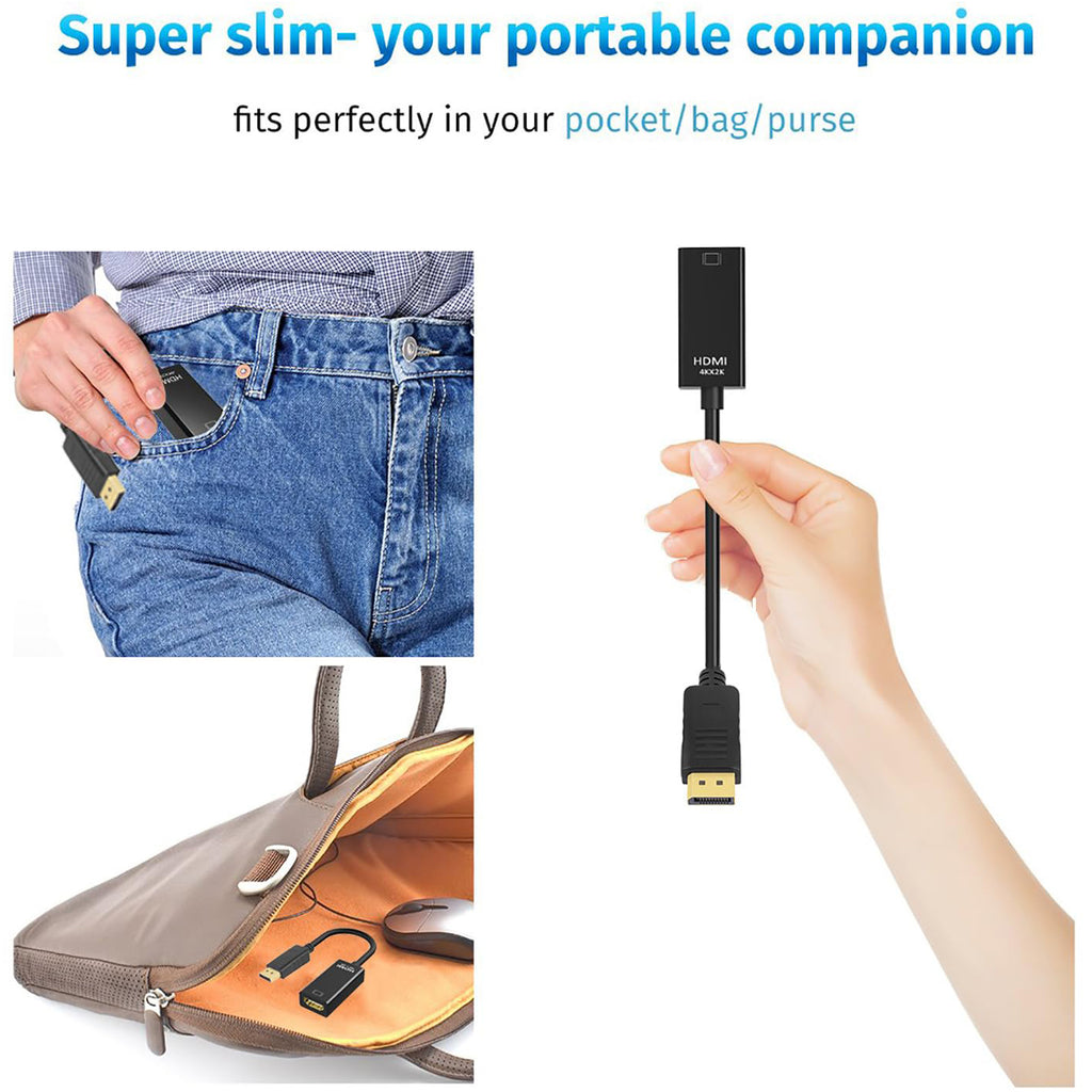 DisplayPort to HDMI Adapter 4K 30Hz DP Male to HDMI Female Passive Converter for MacBook Pro Air Mac mini Surface Pro 3 4