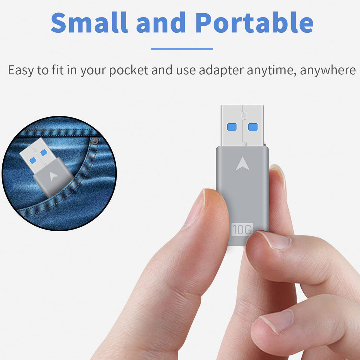 USB A Male to USB C Female Adapter USB 3.1 Gen 2 10Gbps Data Converter 5V 3A Charging USB C Headphone for Laptop PC Phone