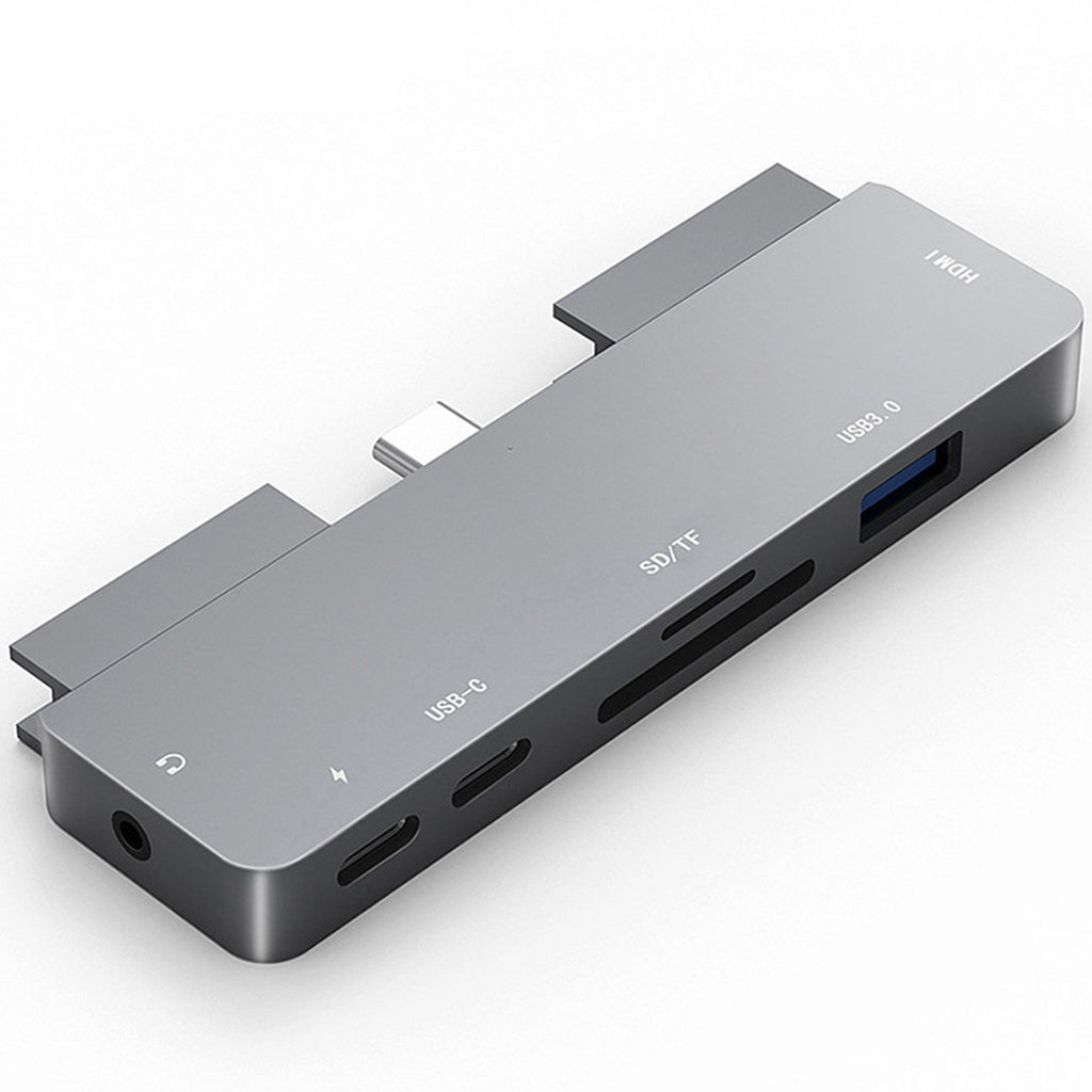 USB C Hub 7 in 1 Adapter with 4K HDMI USB 3.0 SD microSD Card Reader 3.5mm Audio USB C Data PD Charging for iPad Pro Air mini