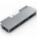 USB C Hub 7 in 1 Adapter with 4K HDMI USB 3.0 SD microSD Card Reader 3.5mm Audio USB C Data PD Charging for iPad Pro Air mini
