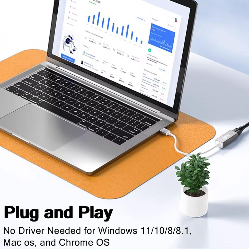 USB to Ethernet Adapter USB 3.0 to RJ45 Gigabit LAN Network Converter 1000Mbps Wired Internet for Nintendo Switch OLED MacBook PC Laptop Surface XPS