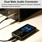 3.5mm Male to Male Audio Adapter 1/8 Inch TRS Stereo AUX Coupler All Metal Silver Gender Changer Plug for Bluetooth Receiver Car AUX Speaker PC Laptop