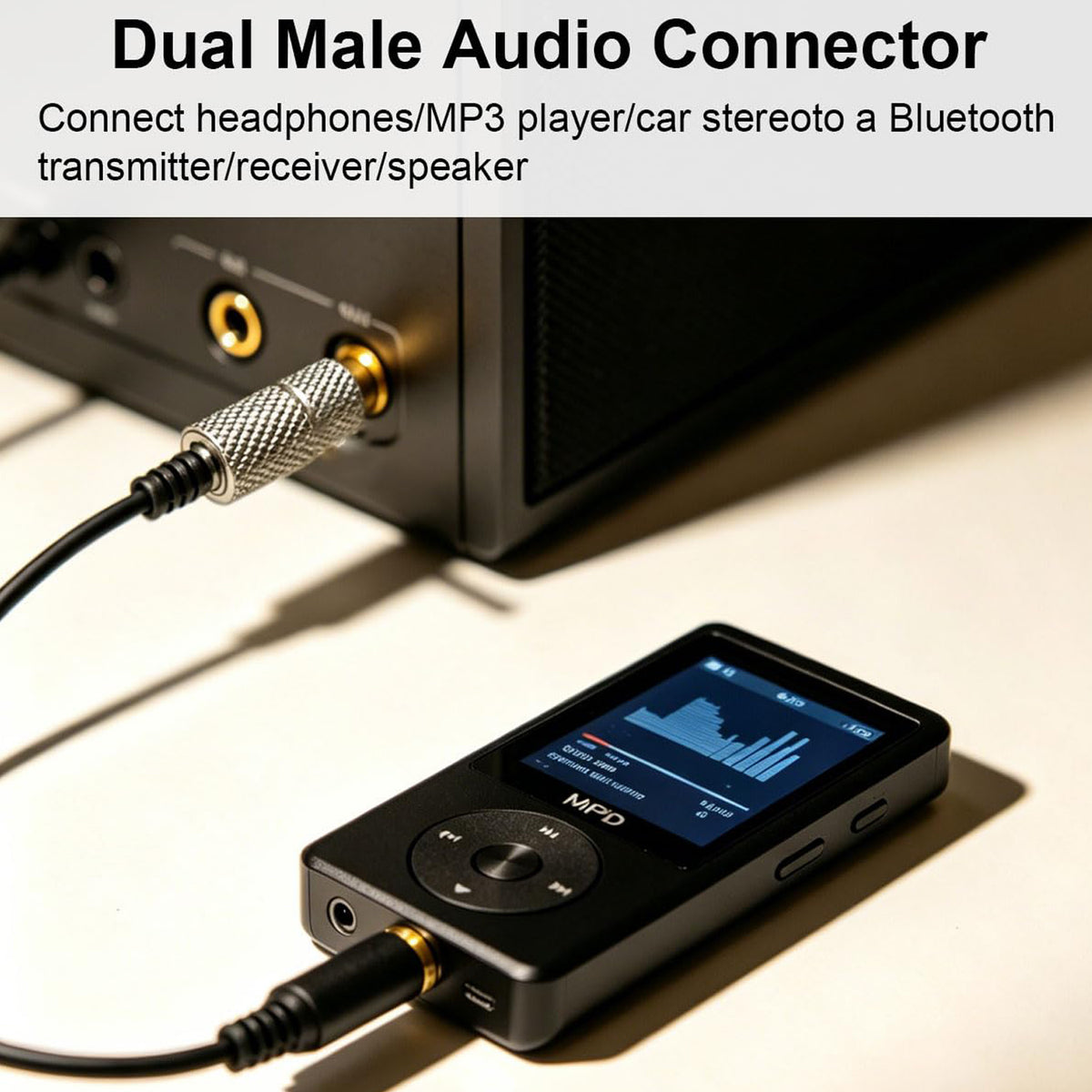 3.5mm Male to Male Audio Adapter 1/8 Inch TRS Stereo AUX Coupler All Metal Silver Gender Changer Plug for Bluetooth Receiver Car AUX Speaker PC Laptop
