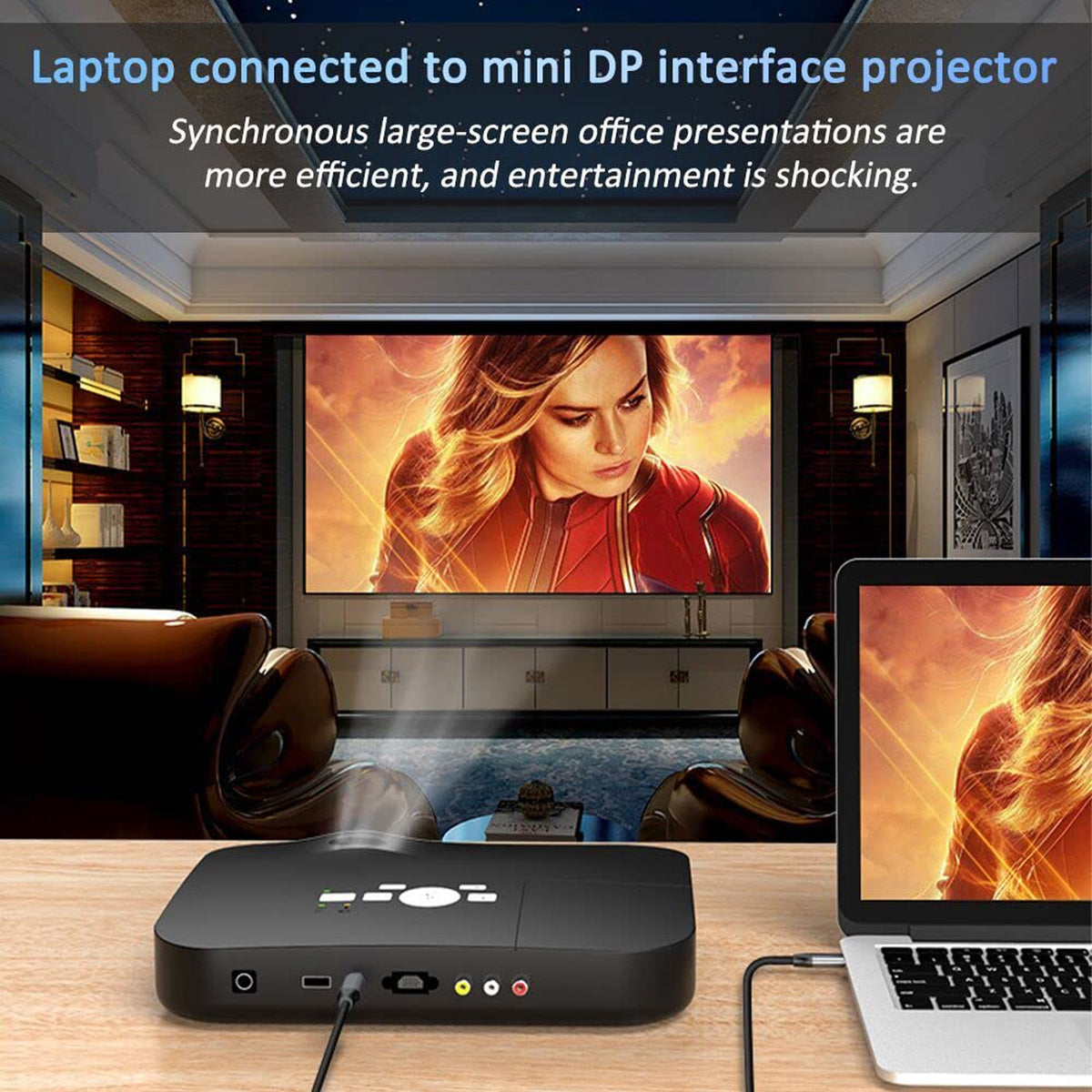 6FT USB C to Mini DisplayPort Cable 4K 60Hz Type C to Mini DP Cord for MacBook Pro Air iPhone 15 Surface Thunderbolt 3 4 Monitor Projector
