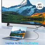 6FT USB C to DisplayPort Cable 4K 60Hz Type C to DP Monitor Cord Thunderbolt 3 4 for MacBook Pro Air iPad Pro iMac Dell XPS Surface Book Galaxy S23