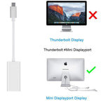 USB C to Mini DisplayPort Female Adapter 4K 60Hz Type C Thunderbolt 3 to Mini DP Converter for MacBook Pro Air iMac iPad Pro Dell XPS