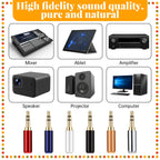 3.5mm Male Solder Audio Plug 1/8 Inch TRS 3 Pole Gold Plated Headphone Jack Repair Connector Metal Shell for DIY Stereo Aux Cable Earphone Headset