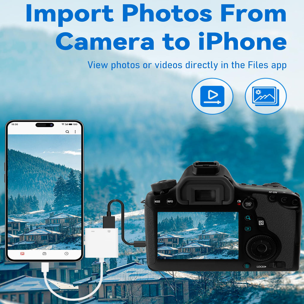 USB C to USB OTG Adapter with 30W PD Fast Charging Port Type C to USB 3.0 Camera Cable for iPhone 16 15 iPad Pro MacBook Galaxy Pixel