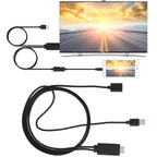 USB 2.0 Female Input to HDMI Male Output Phone Screen Mirroring Cable USB Power 5V 1A 1080p 1m for iPhone Android TV Monitor