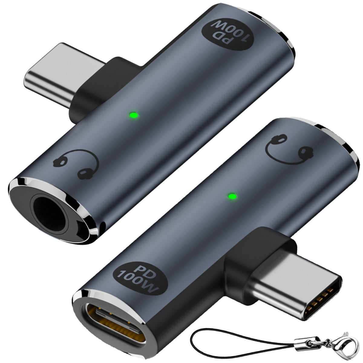 USB C to 3.5mm Headphone Adapter with 100W PD Charging DAC Audio TRRS Mic USB C Charger Port for iPhone 16 15 Galaxy Pixel iPad