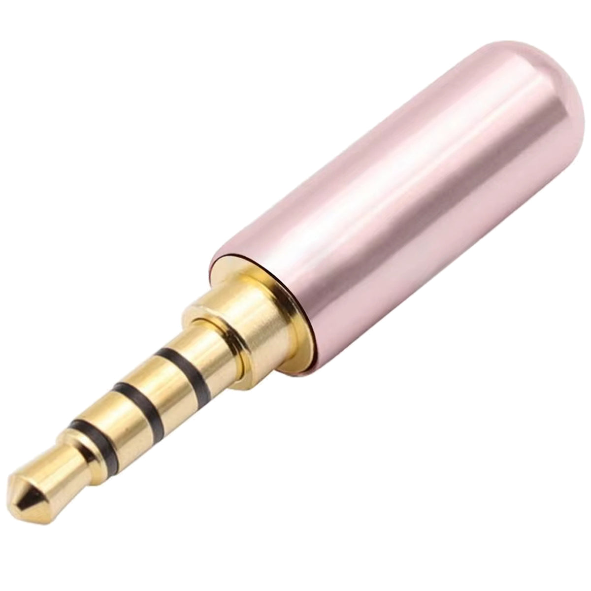 3.5mm TRRS 4 Pole Male Solder Audio Plug Connector 1/8 Inch Gold Plated DIY Replacement Jack for Headphone Headset Microphone Cable Repair Metal Shell