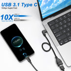 90 Degree USB C to USB 3.0 Adapter Cable Right Angle Type C Male to USB A Female OTG Cord 5Gbps 3A Fast Charging for Phone Tablet MacBook PC Laptop