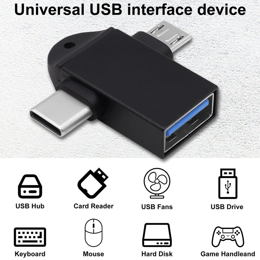 2 in 1 USB OTG Adapter Type C and Micro USB Male to USB 3.0 Female Converter for Android Phone Tablet Laptop Flash Drive Mouse Keyboard Controller