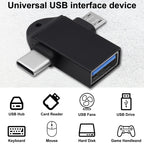 2 in 1 USB OTG Adapter Type C and Micro USB Male to USB 3.0 Female Converter for Android Phone Tablet Laptop Flash Drive Mouse Keyboard Controller