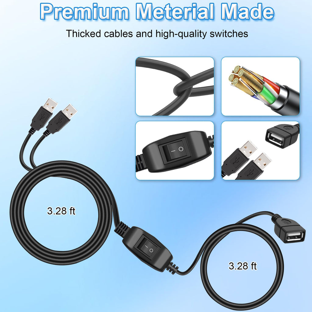 USB 2.0 Printer Sharing Switch Cable 2m 2 Computers Share 1 USB Device Female to Dual Male Manual Selector Cord for Printer Scanner Hard Drive PC