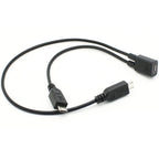 Micro USB Splitter Cable 1 Female to 2 Male Dual Y Cord Simultaneous Charging and Data Sync Extension Wire for Security Camera PS4 Controller Kindle Speaker Dash Cam