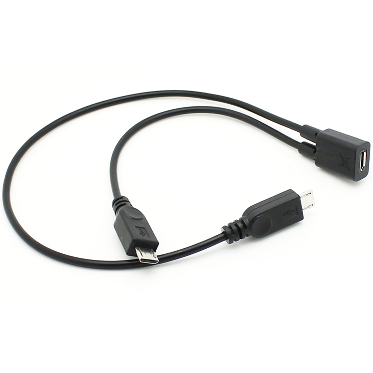 Micro USB Splitter Cable 1 Female to 2 Male Dual Y Cord Simultaneous Charging and Data Sync Extension Wire for Security Camera PS4 Controller Kindle Speaker Dash Cam