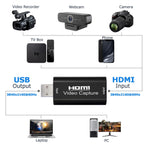 4K HDMI to USB 2.0 Video Audio Capture Card 1080P 60fps Cam Link Adapter for PS4 Switch DSLR Camera PC Streaming Gaming