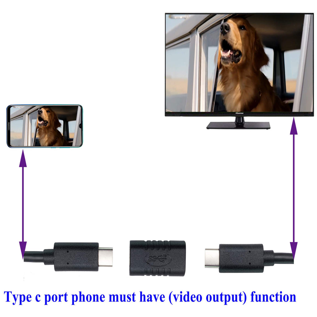 USB C Female to Female Adapter 10Gbps USB 3.1 Gen 2 Type C Coupler Extender 4K Video 60W Fast Charging for MacBook iPad Laptop Phone Monitor Dock