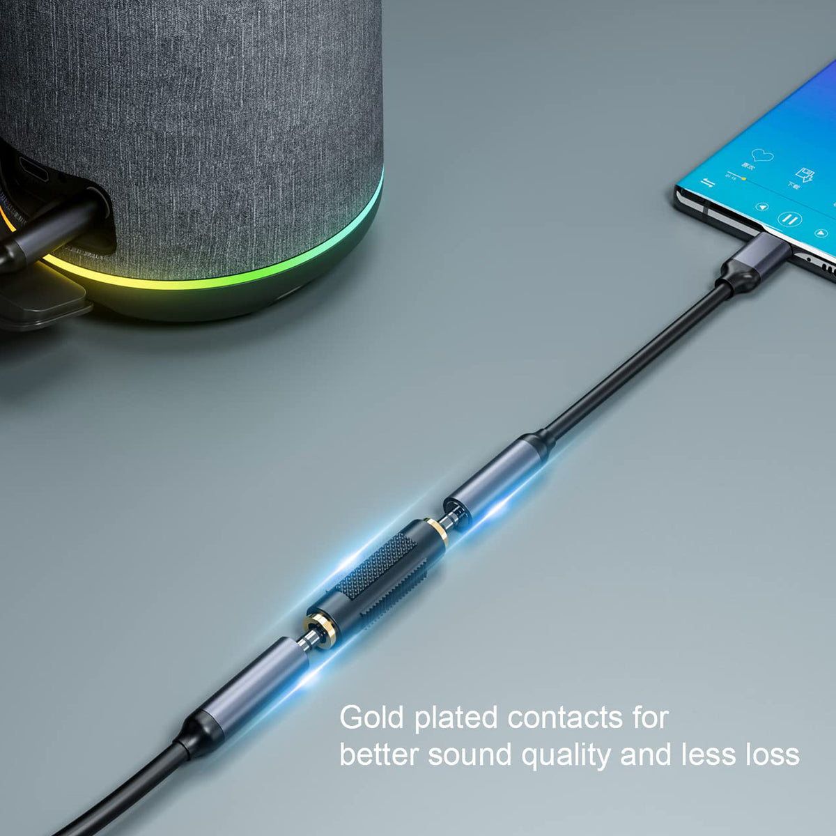 3.5mm Female to Female Audio Adapter 1/8 Inch TRS Stereo AUX Coupler Gold Plated Headphone Cable Extender Joiner for Car Speaker PC Laptop Headset
