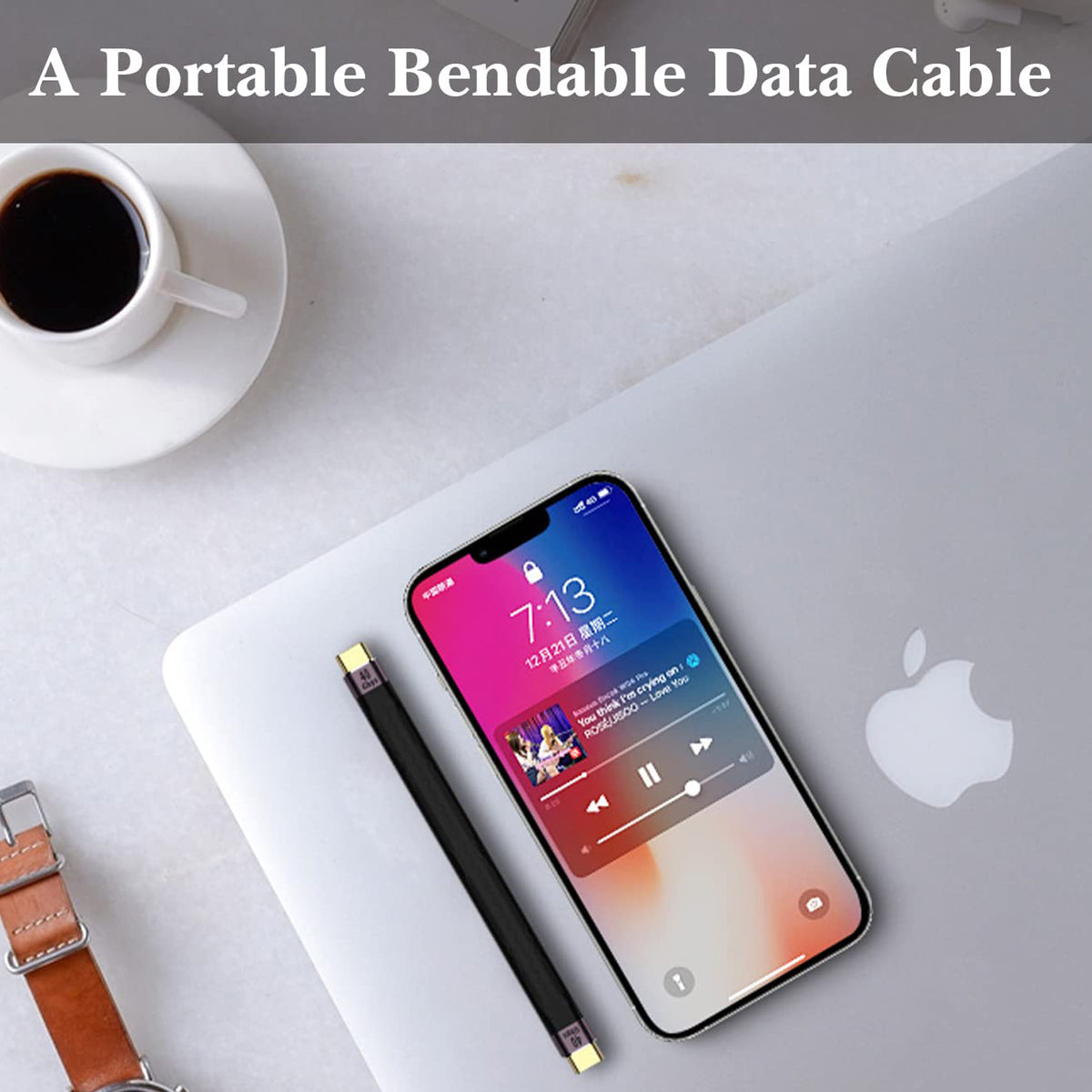 Short USB C to USB C Cable 13.8cm 40Gbps USB4 Thunderbolt 4 Compatible 100W PD Fast Charging 8K Video for SSD Dock MacBook Phone