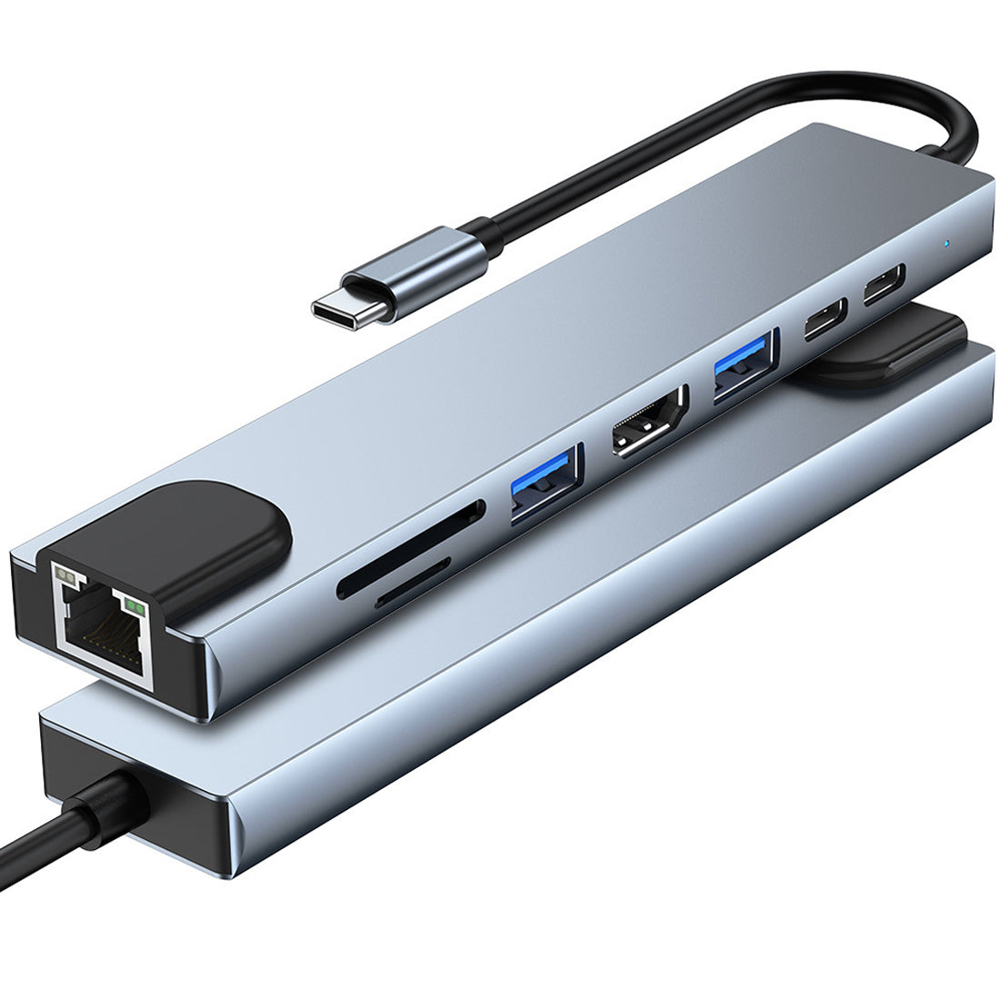 USB C Hub 8 in 1 Docking Station with 4K HDMI RJ45 Ethernet USB 3.0 USB 2.0 SD TF Card Reader PD Charging for MacBook Pro Air