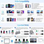 USB C Hub 7 in 1 Adapter with 4K HDMI USB 3.0 SD microSD Card Reader 3.5mm Audio USB C Data PD Charging for iPad Pro Air mini