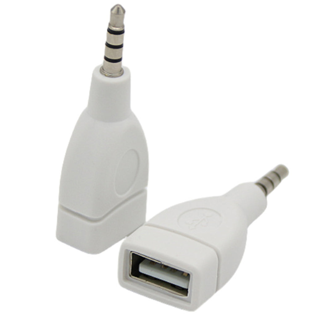 USB 2.0 Female to 3.5mm Male Jack Audio Converter Adapter 4 Pole TRRS AUX to USB Converter for Car Stereo Head Unit MP3 Audio Decoding U Disk Play