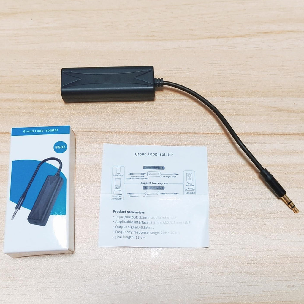 Ground Loop Noise Isolator 3.5mm AUX Audio Filter Buzz Hum Eliminator with 3.5mm Cable for Car Audio System Home Stereo Bluetooth Receiver Speaker PC