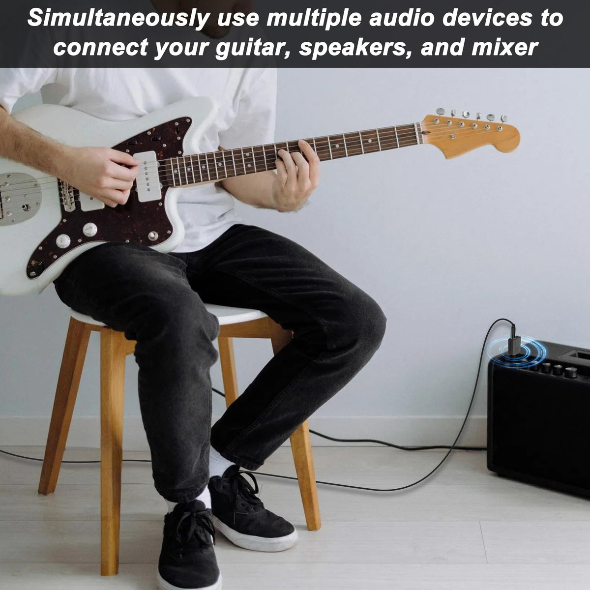 6.35mm to Dual 6.35mm Splitter 1/4 Inch TRS Male to Dual Female Stereo Audio Adapter 6.5mm Headphone Y Jack for Mixer Amplifier Speaker Guitar Piano