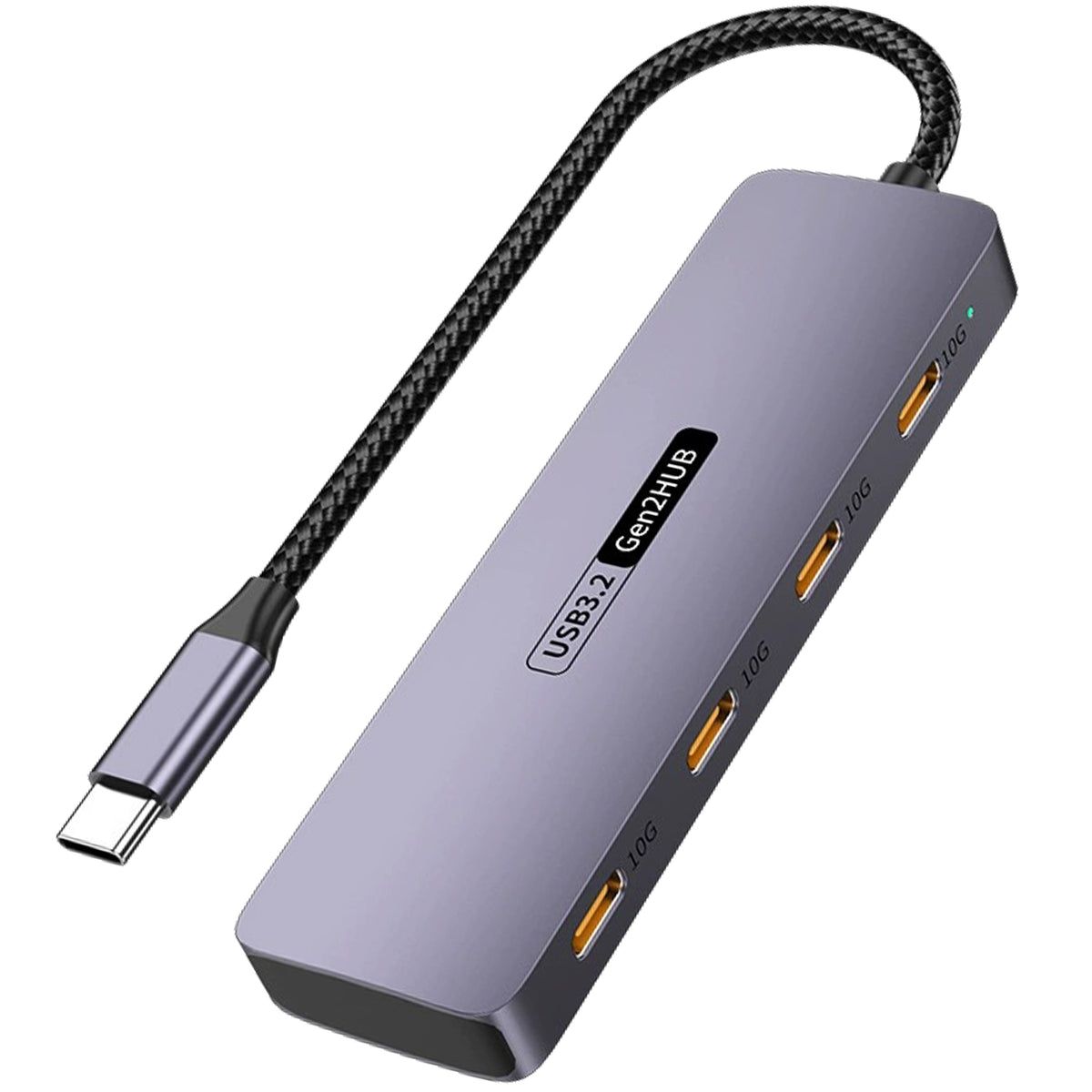 4 Port USB C Hub 10Gbps USB 3.2 Gen2 Type C Data Splitter Aluminum Multiport Adapter for MacBook Pro Air M2 M1 iPad Pro Surface Galaxy S23 Laptop
