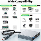 USB C to DisplayPort Adapter 8K 60Hz 4K 144Hz 3 in 1 Type C to DP Hub 100W PD Charging USB 2.0 Video Converter for MacBook Pro iPad Pro Laptop Monitor