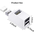 3 Port USB 2.0 Hub Splitter Mini Direct Plug USB A Expander Portable Car Adapter with Lanyard Cap for Laptop Desktop PC Flash Drive Mouse and Keyboard