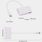 3 in 1 USB C SD Card Reader Micro SD TF Card and USB 2.0 OTG Adapter Cable for Android Phone Tablet iPad Pro MacBook Laptop PC Camera Flash Drive