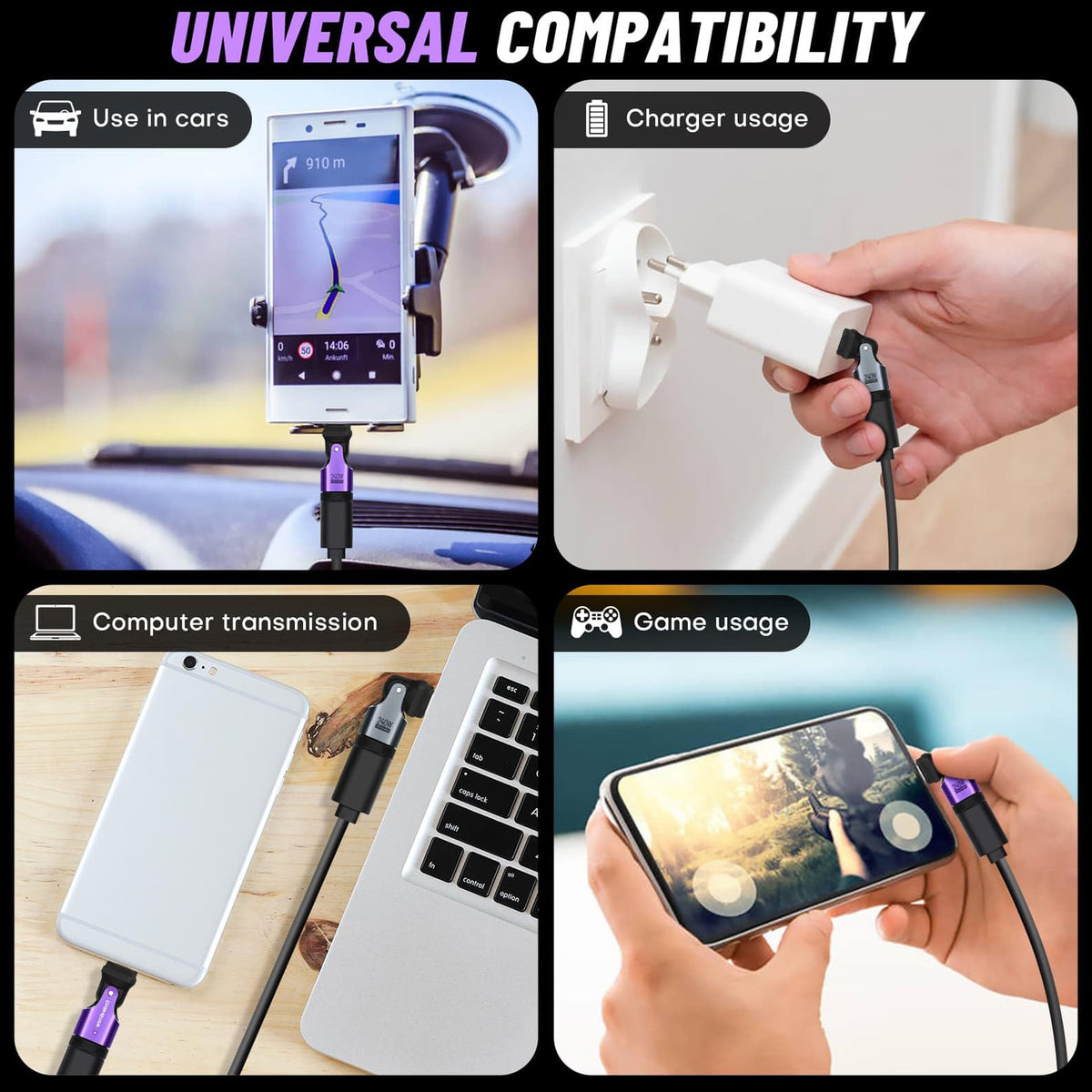 USB C to USB C Adapter 180 Degree Rotating 240W PD Fast Charging USB 2.0 480Mbps LED Indicator for MacBook iPad iPhone Samsung Galaxy Google Pixel